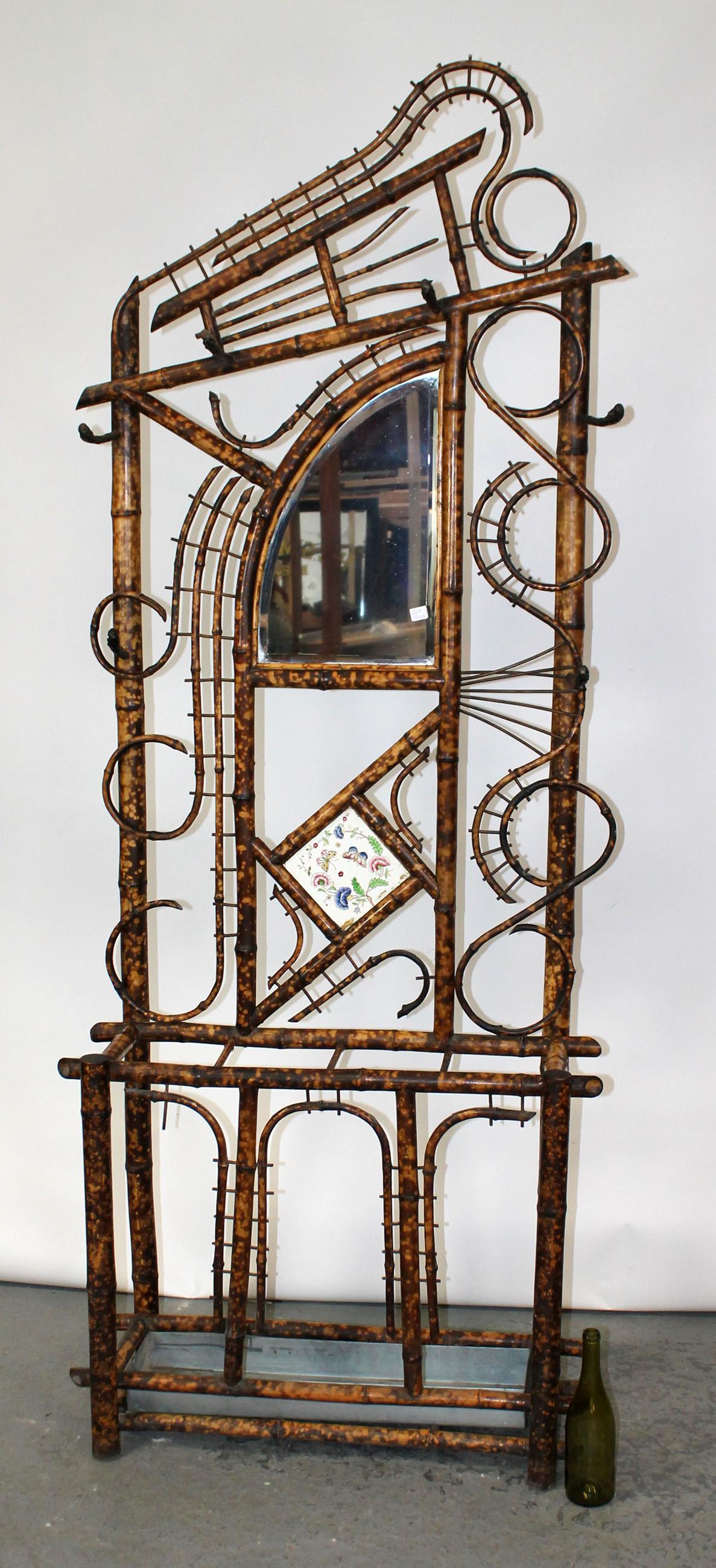 English Victorian faux bamboo hall tree (1 of 7)