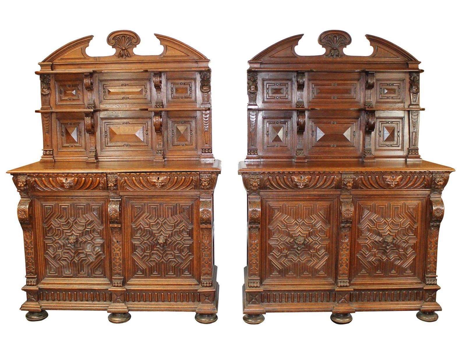 Pair of French buffet St Hubert cabinets with lions (1 of 11)