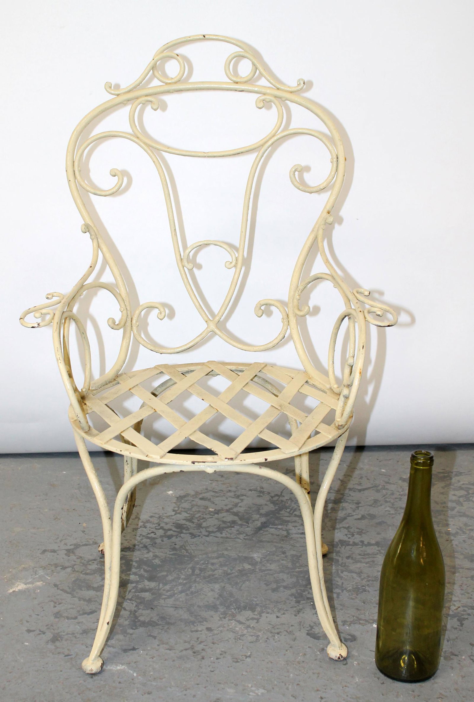 French painted iron childs garden chair (1 of 8)