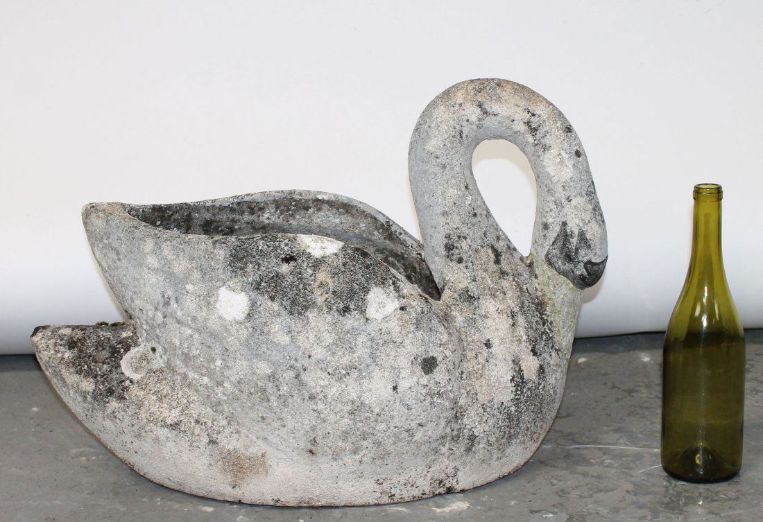 French garden stone swan form planter (1 of 5)