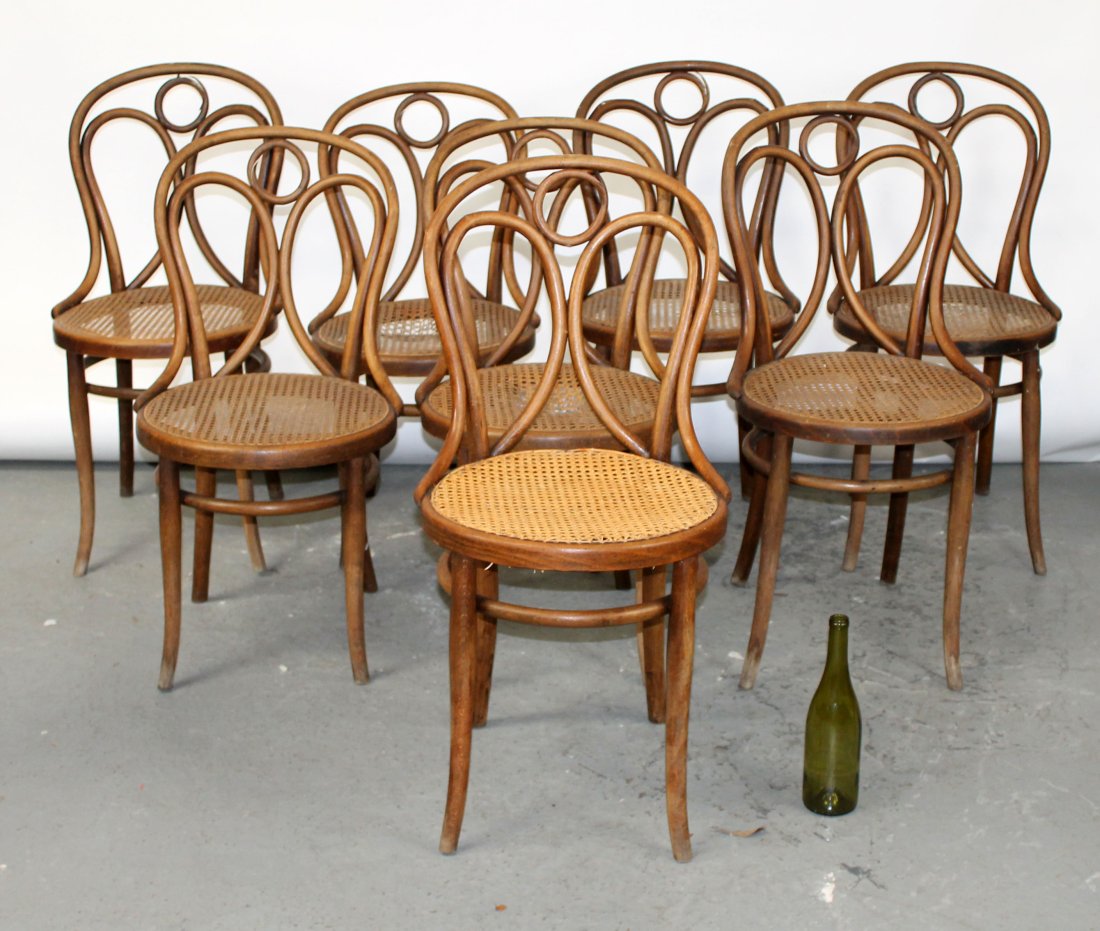 Lot of 8 Thonet bentwood cafe chairs (1 of 9)