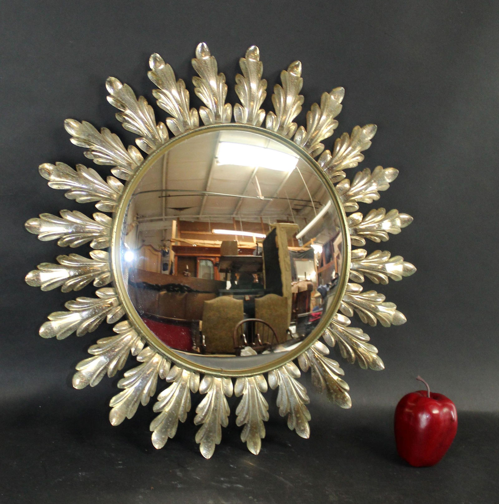 French gilt metal sunburst mirror (1 of 8)