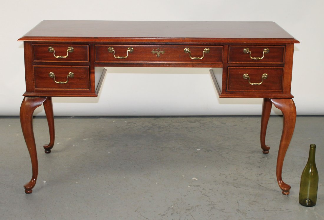 Queen Anne mahogany writing desk on pad feet (1 of 6)