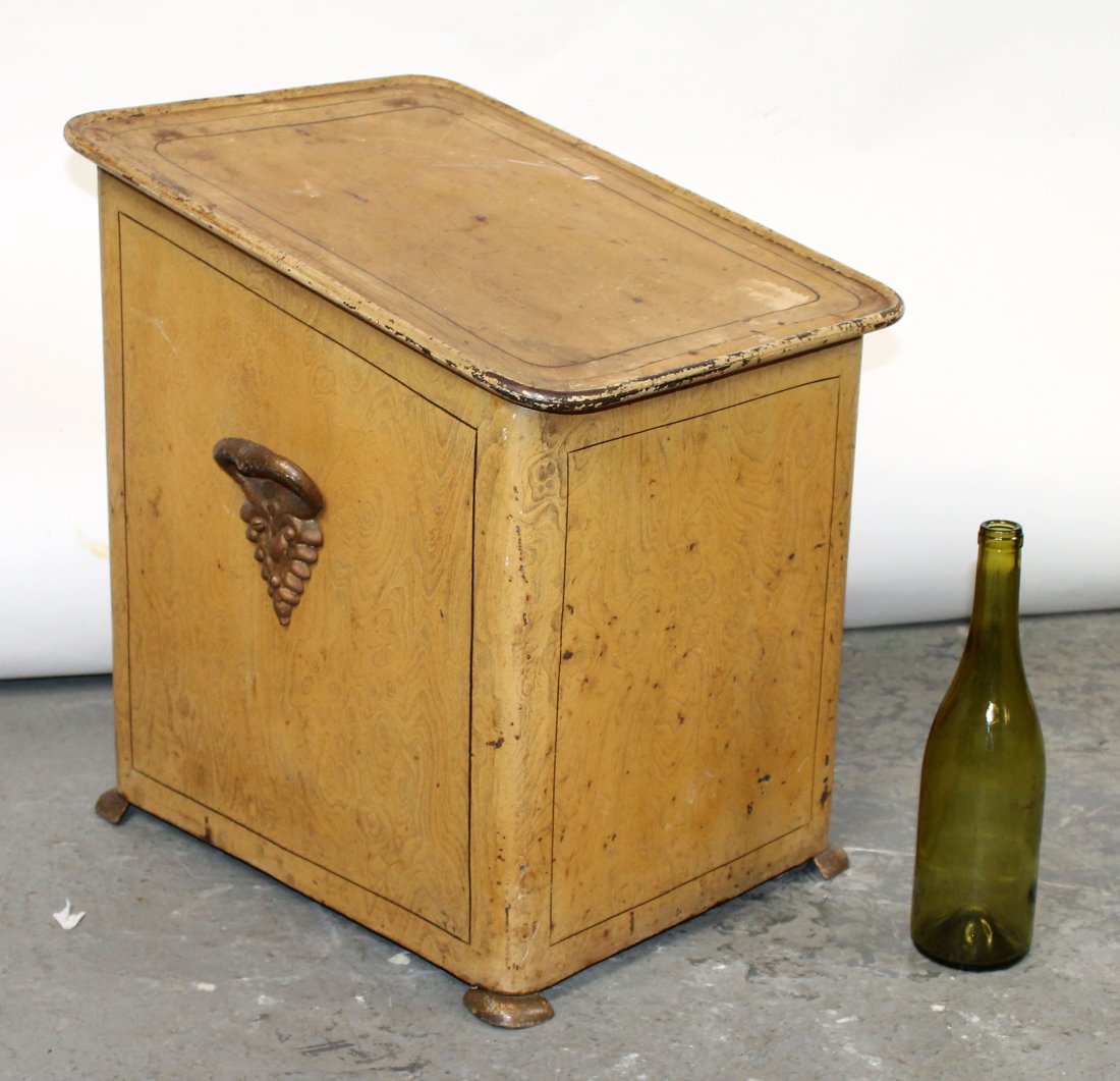 French slant front toleware coal scuttle box (1 of 10)