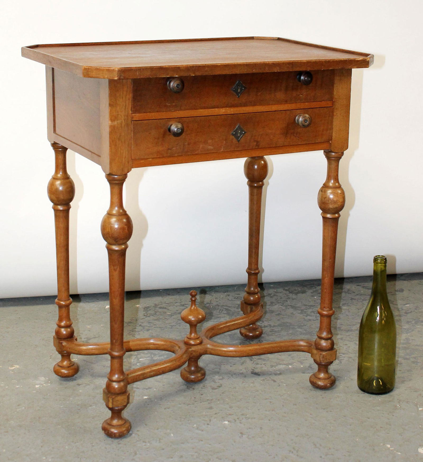 French Provincial 2 drawer side table (1 of 9)