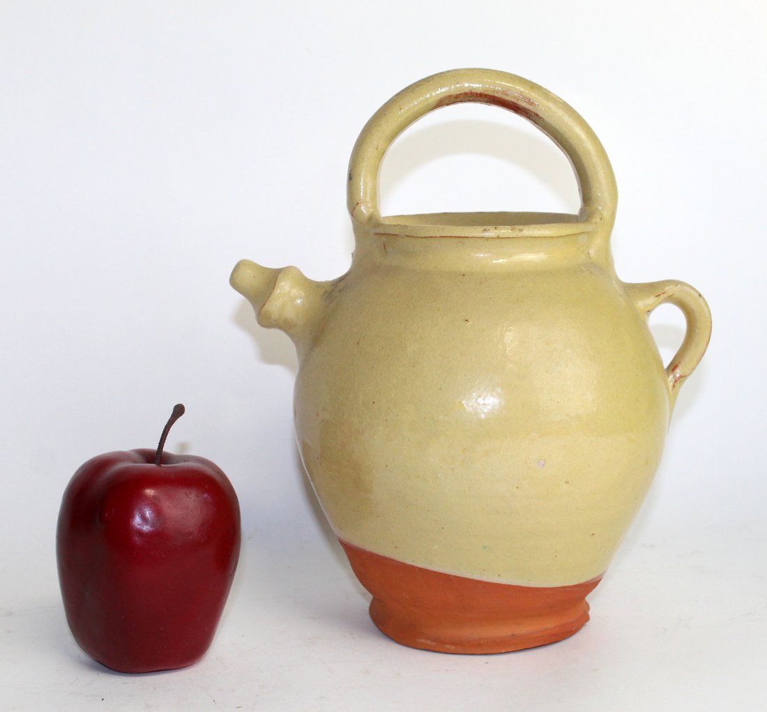 French terra cotta double handled pitcher with spout (1 of 5)