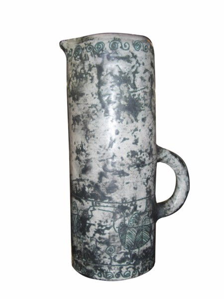 French Art Pottery pitcher by Jacques Blin: (Jacques Blin 1920-1995). 12 7/8"h