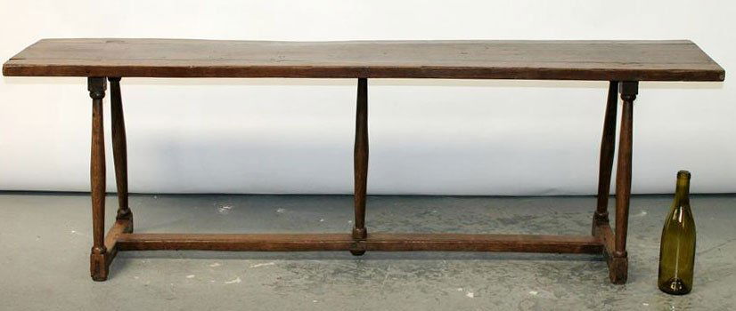 French primitive 5 leg bench in oak (1 of 11)