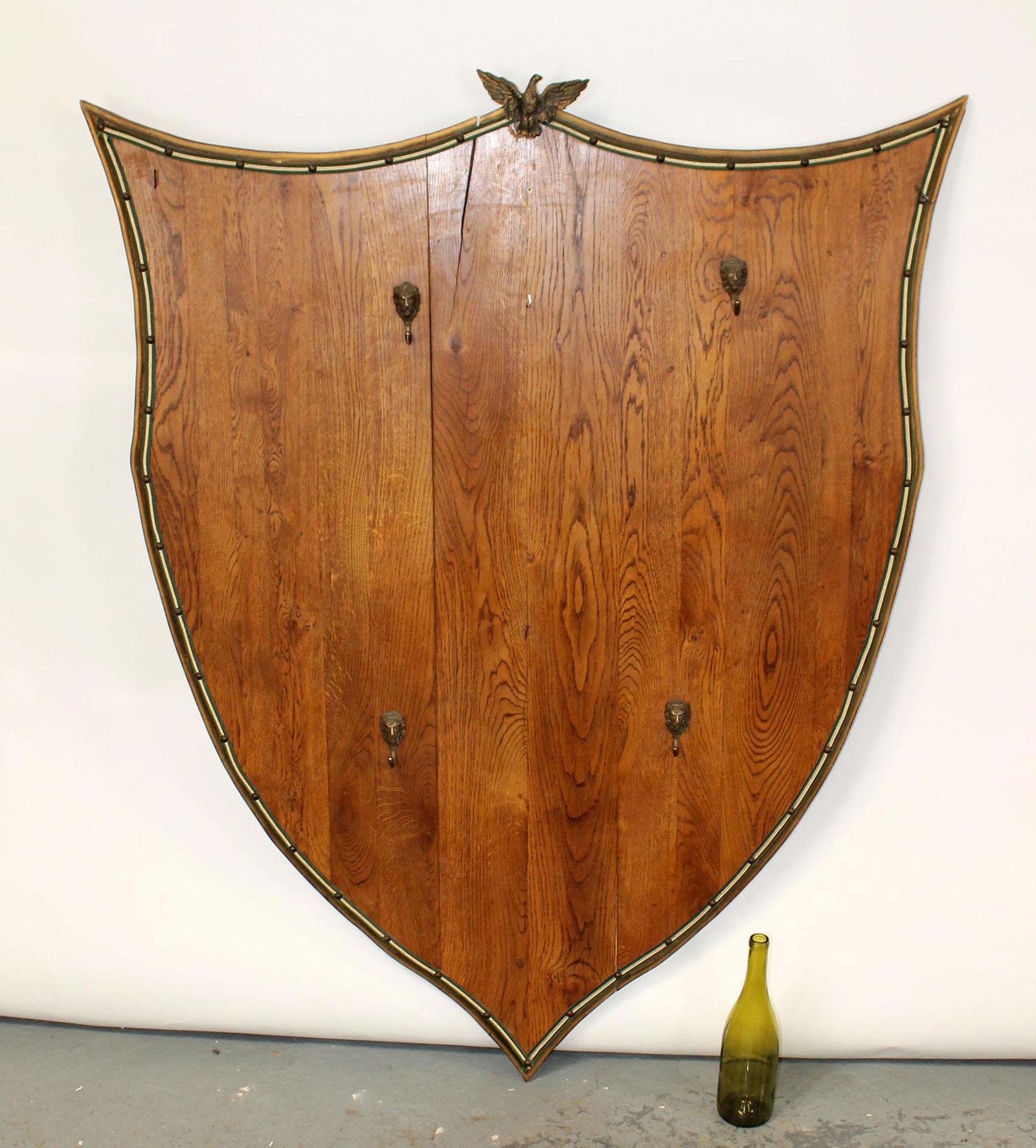 French shield form plaque with brass eagle (1 of 8)