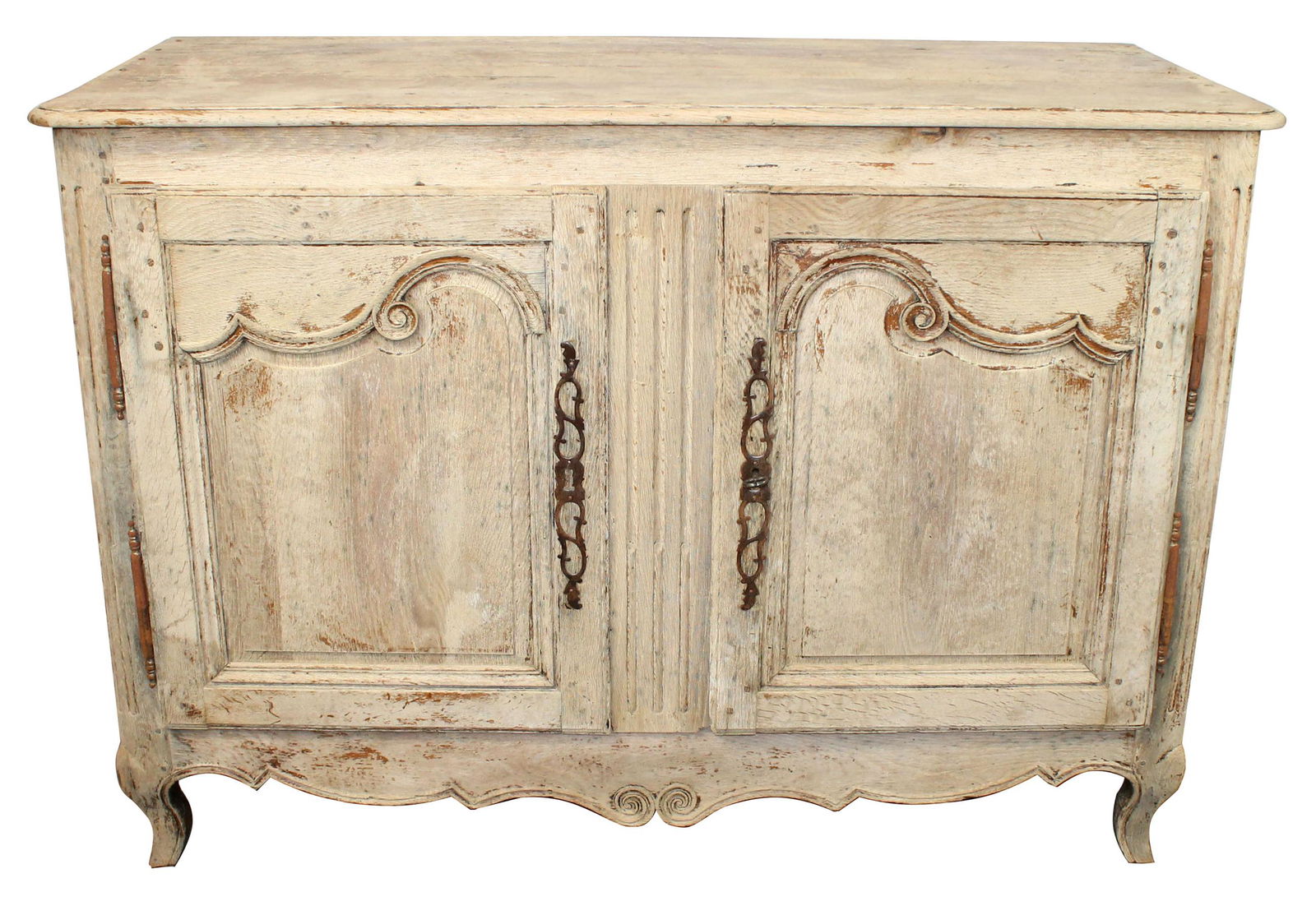 French Louis XV 2 door buffet bas in weathered oak (1 of 10)