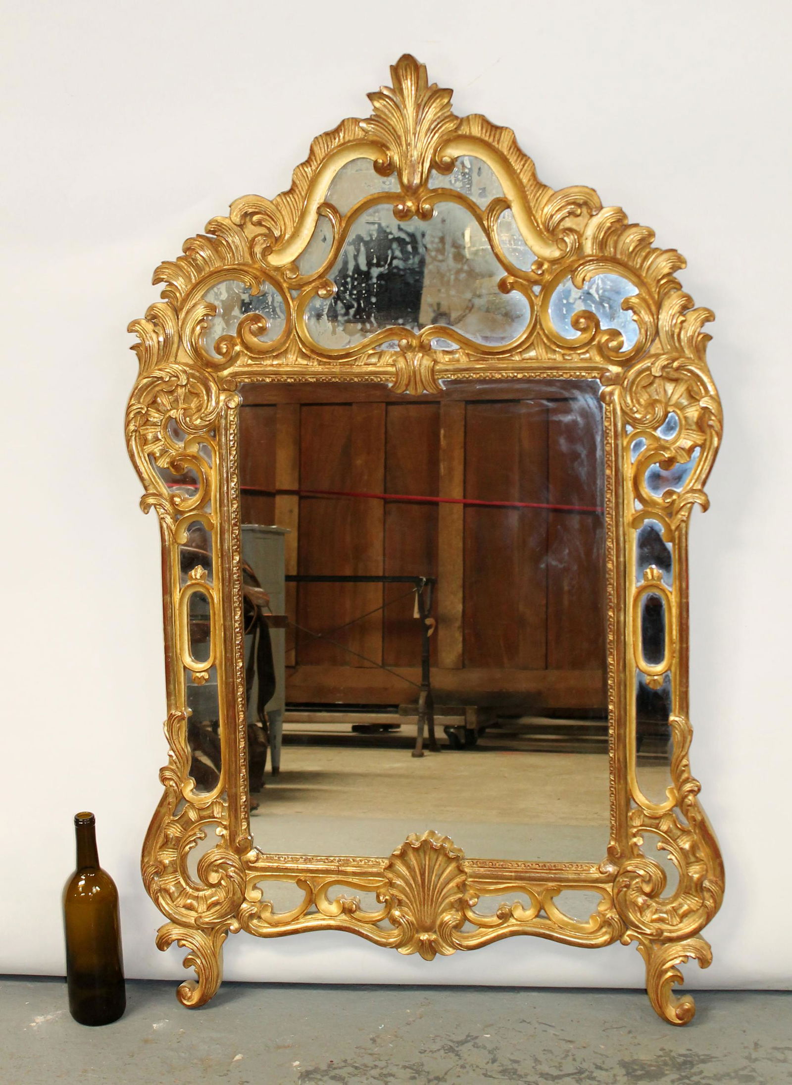 French Rococo gilt wood mirror (1 of 8)