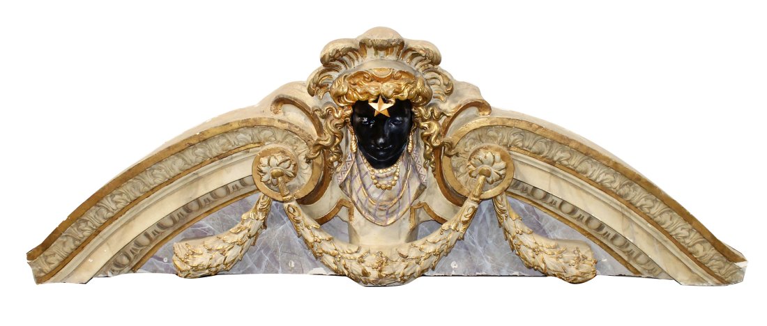 Monumental Empire style overdoor with female mask (1 of 8)