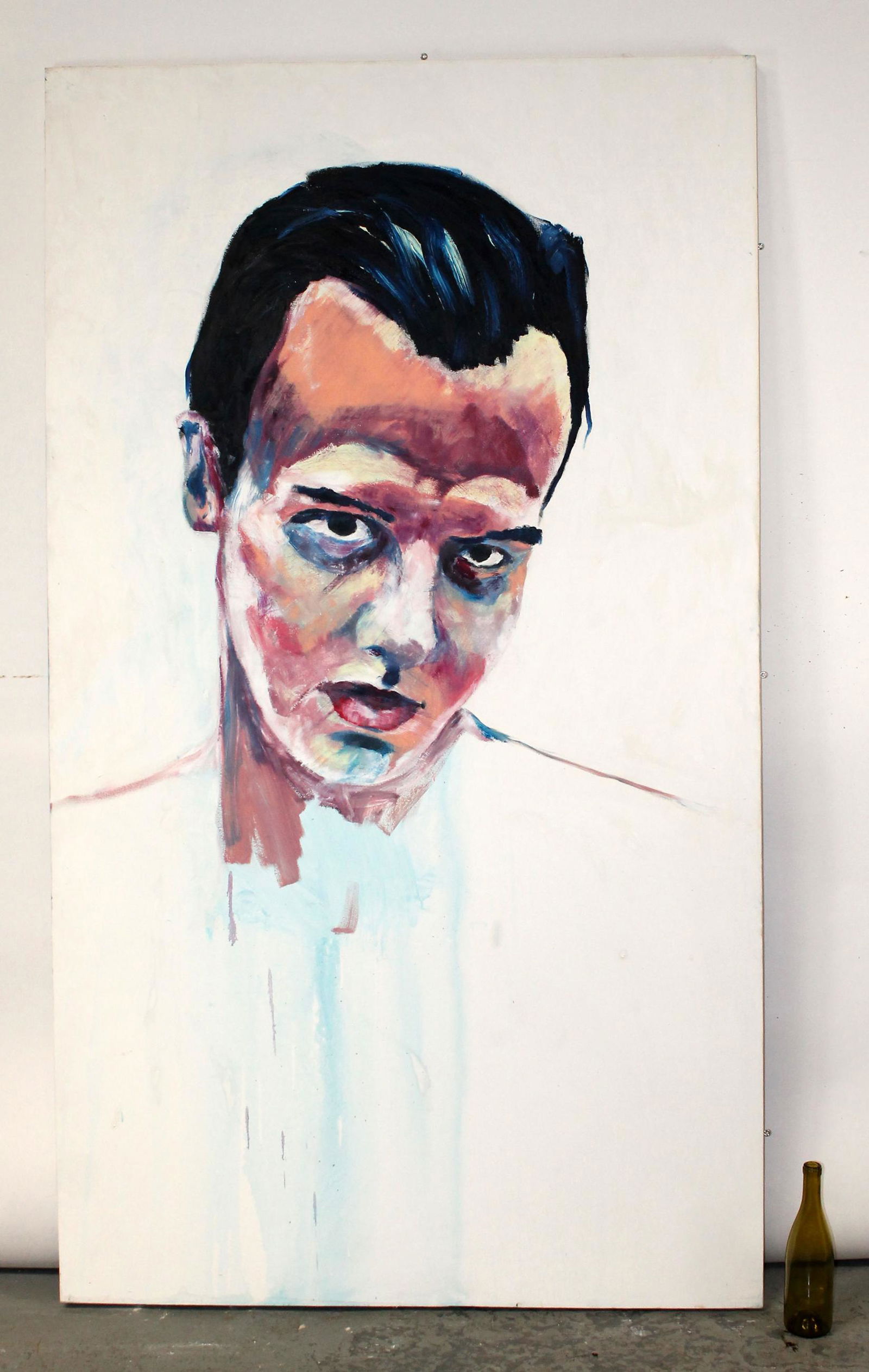 Todd Murphy (American, 1962-2020) oil on canvas portrait of a gentleman: Todd Murphy monumental oil on canvas portrait of a gentleman. Todd Murphy (American, 1962-2020). Provenance: Dean Gardens. Todd Murphy has works in the collections of Elton John, HIgh Museum of Art, J