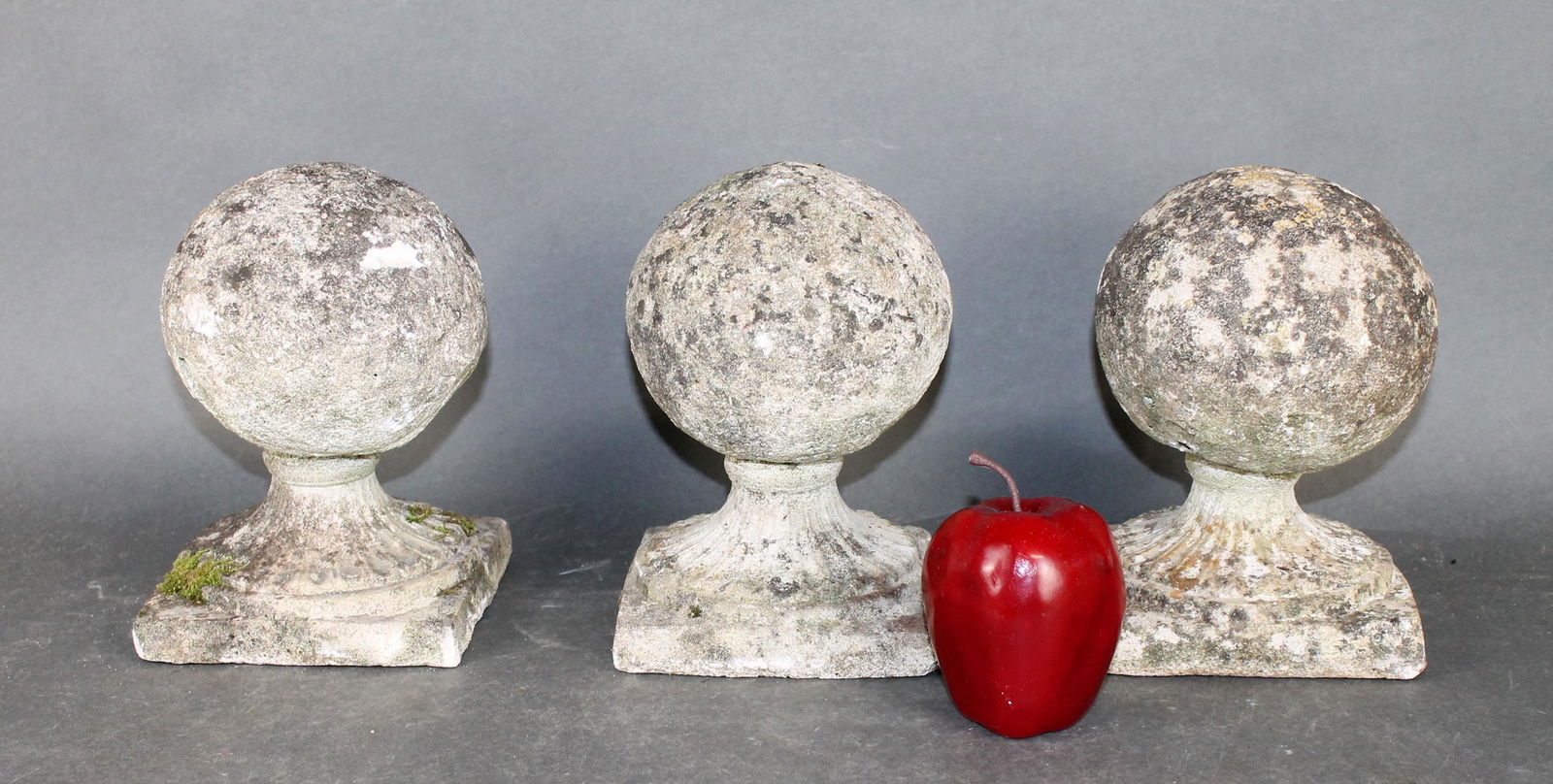 Lot of 3 French stone garden ball finials (1 of 7)