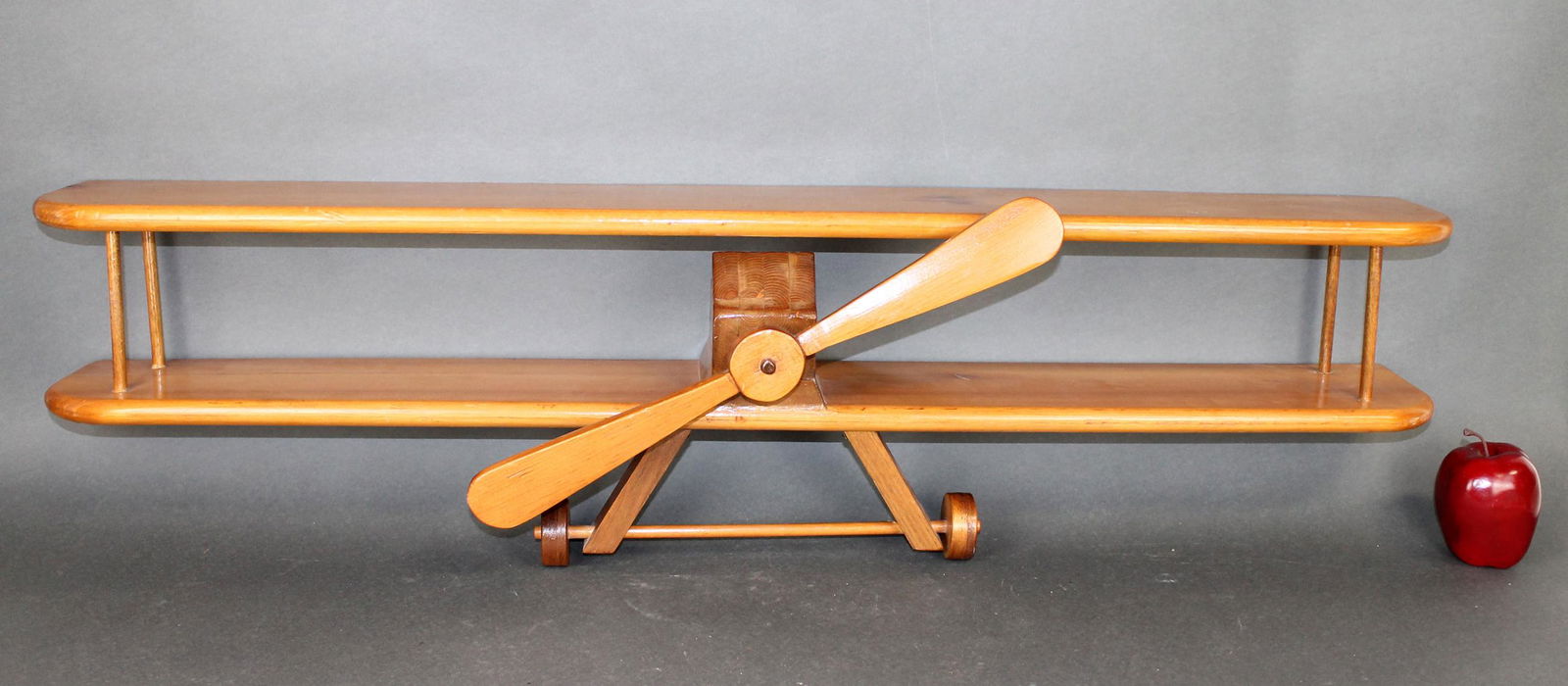 1970's wooden bi-plane wall shelf (1 of 13)