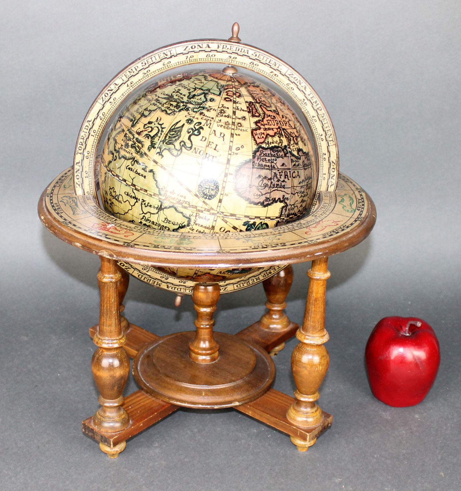 Italian desk top world globe on stand (1 of 9)
