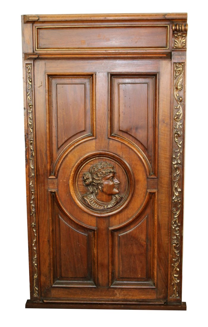 Relief carved architectural panel in walnut (1 of 9)