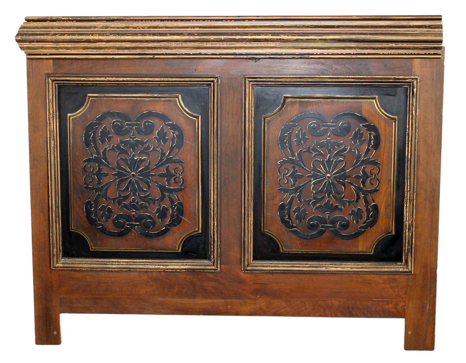 Wooden chair rail panel with painted crest (1 of 10)