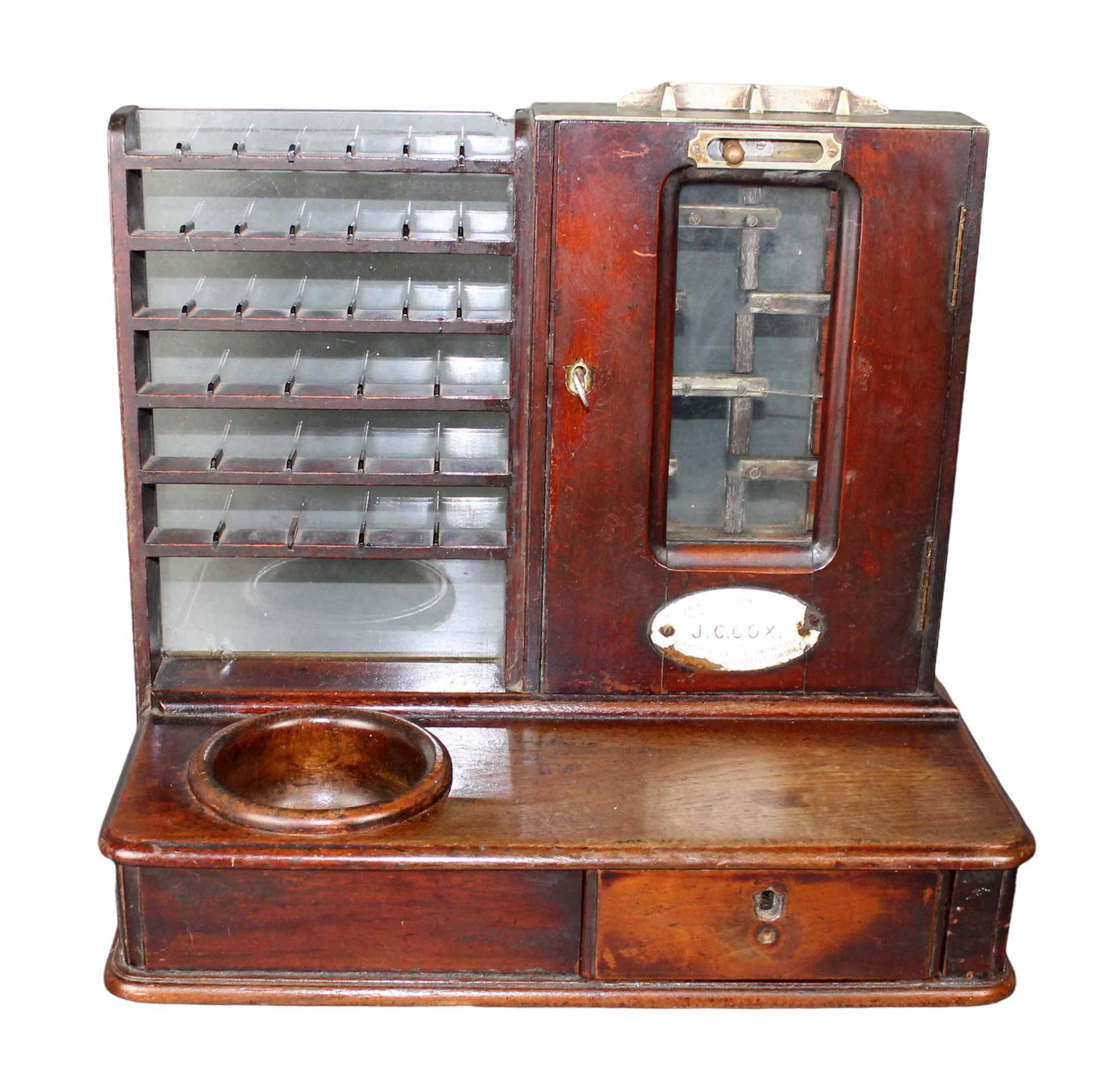 Rare Antique English Cox pub coin till (1 of 15)