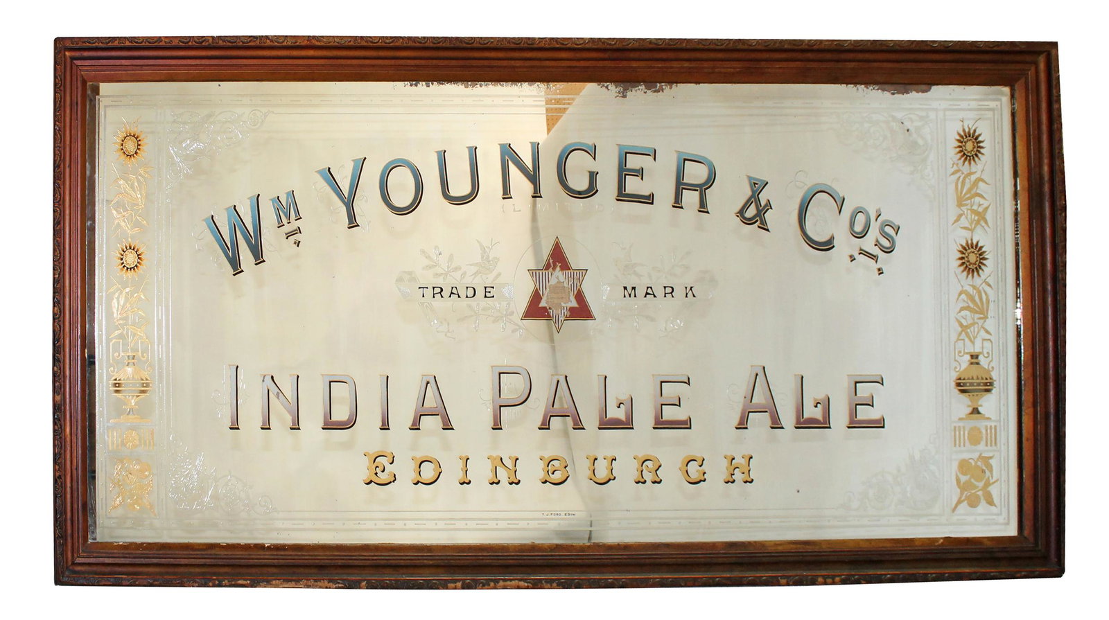 Monumental reverse on glass pub mirror Wm Younger & Co (1 of 17)