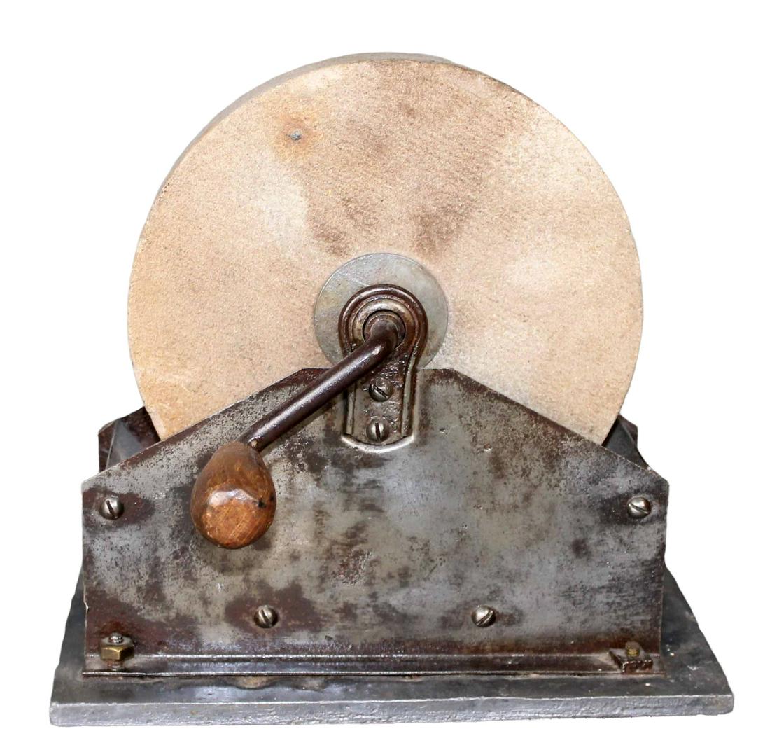 Antique cast iron & stone knife polishing wheel (1 of 6)