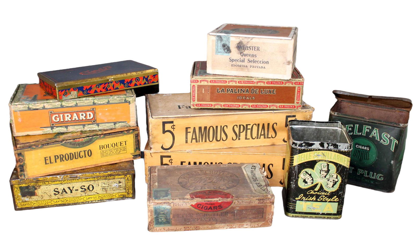 Lot of antique & vintage cigar tins and boxes (1 of 5)