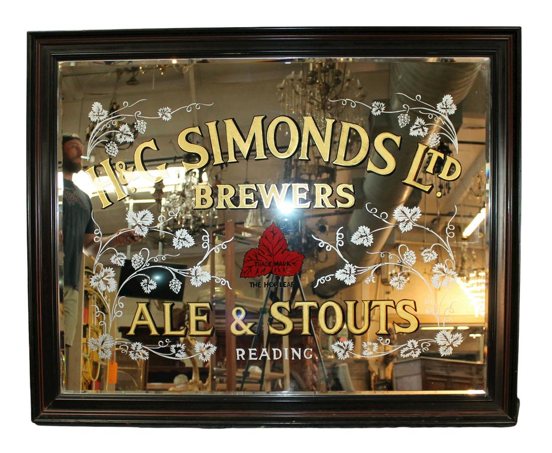 H&C Simonds Ltd Brewers Ale & Stouts reverse painted pub mirror (1 of 6)