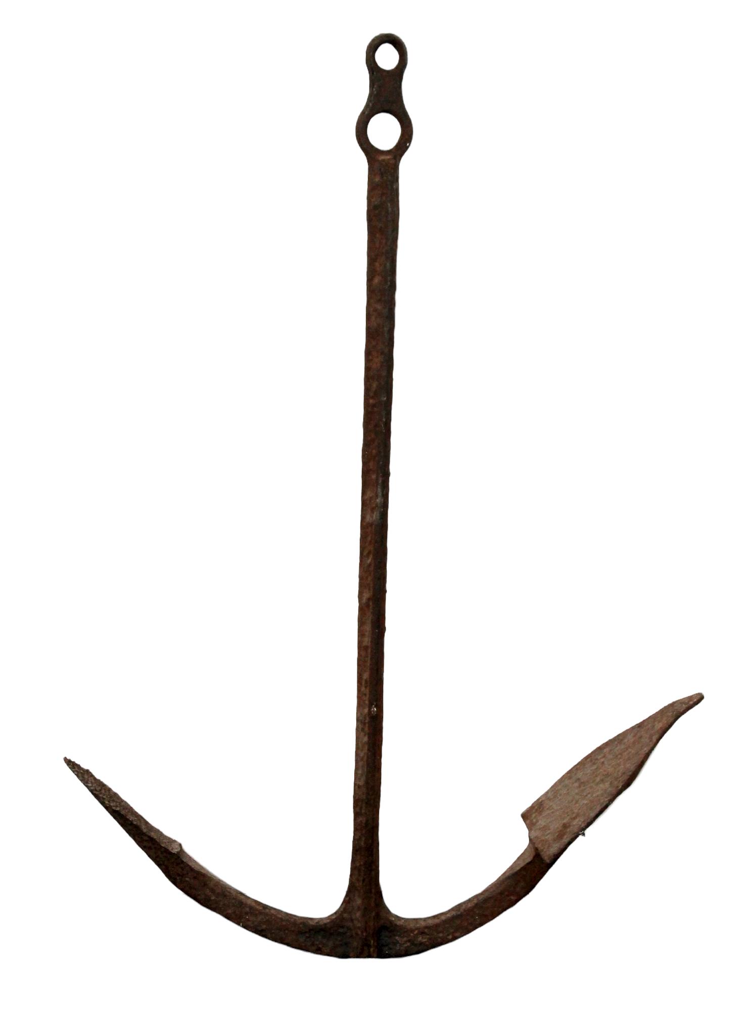 Antique iron ships anchor: Antique iron ships anchor. 45 1/2"h 31"w x 8 1/2"d