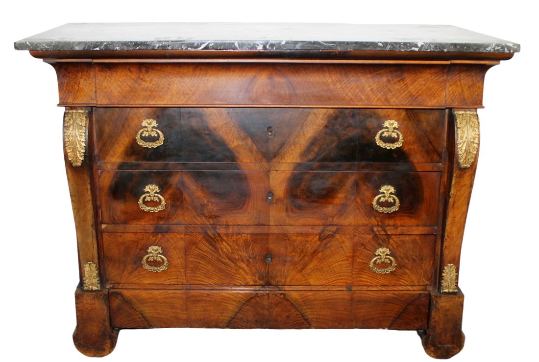 French Empire commode in walnut (1 of 14)