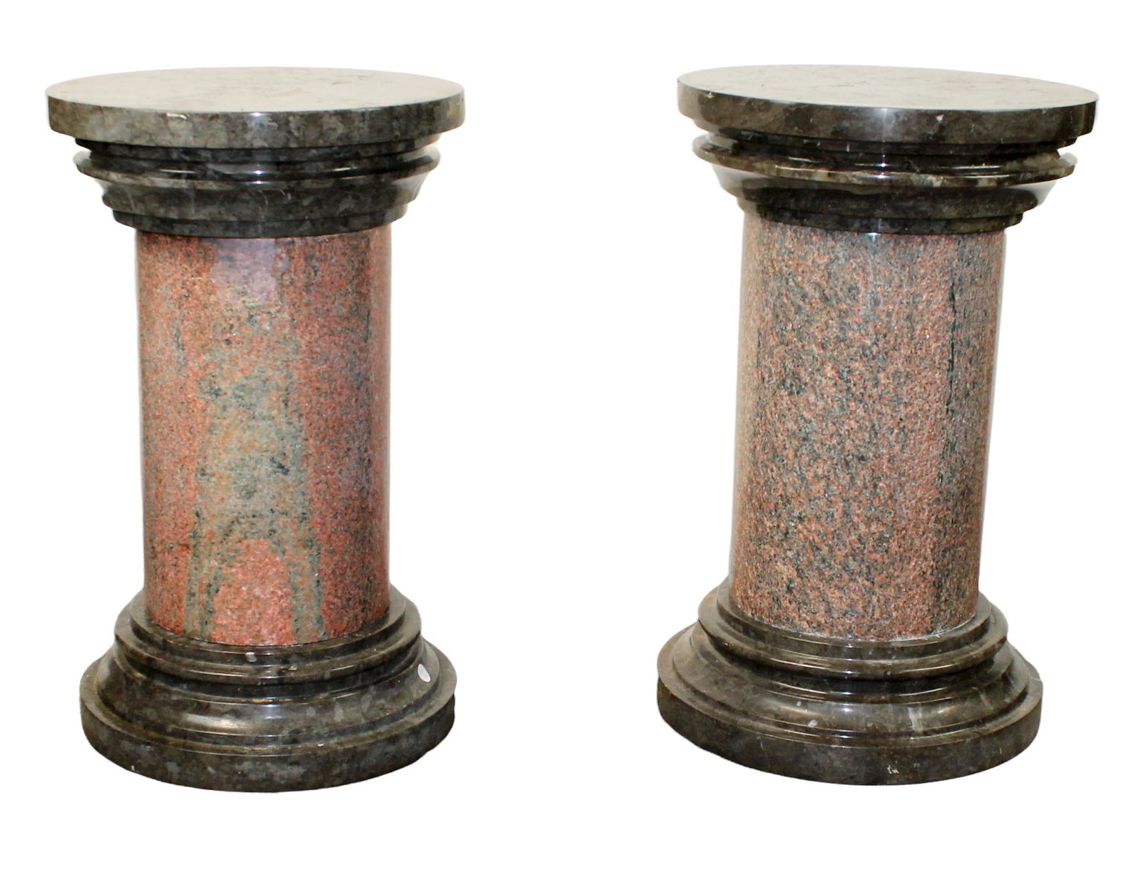 Pair solid marble pedestals (1 of 6)