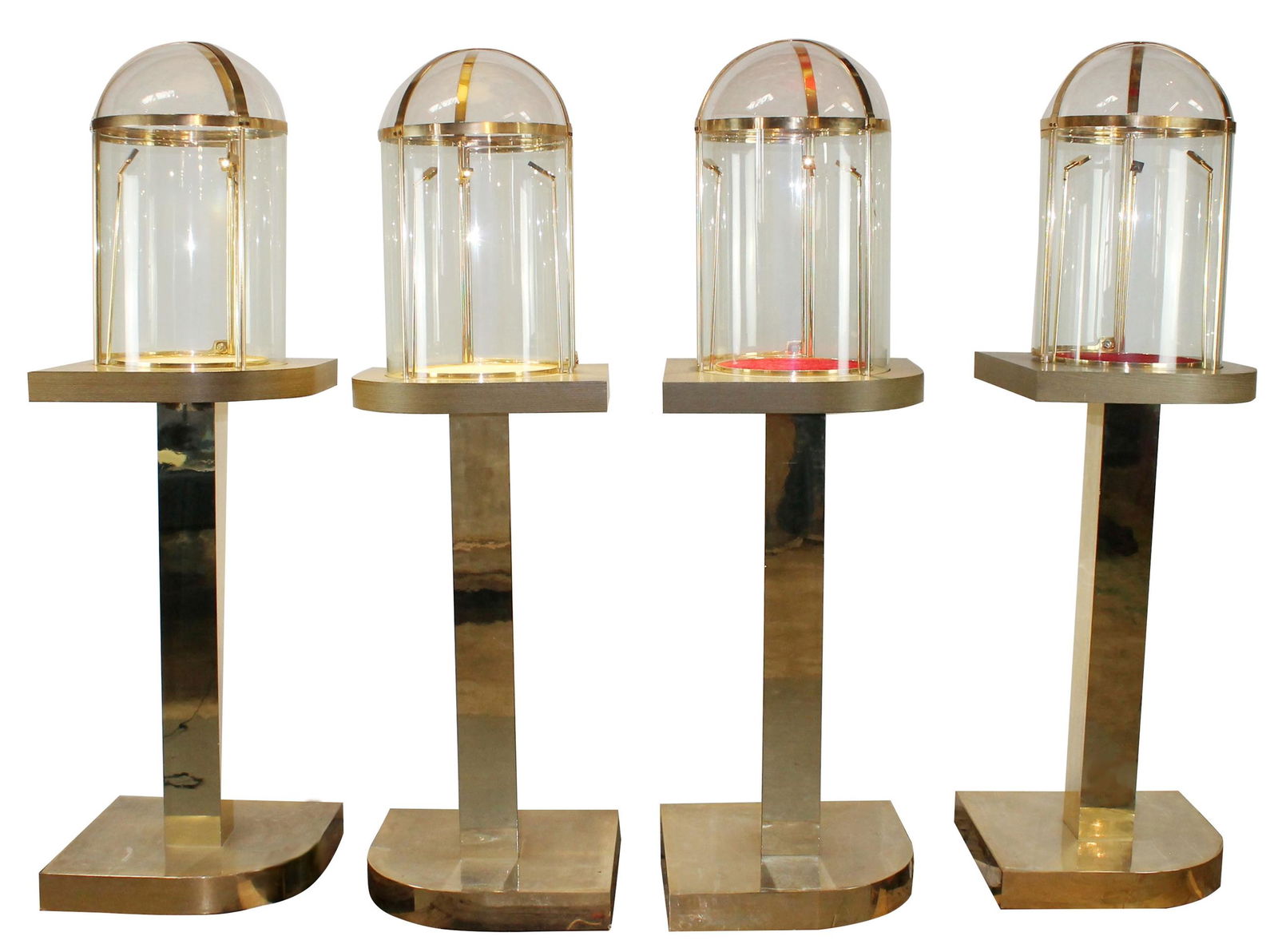 (4) French domed glass & brass jewelry store display vitrines (1 of 14)