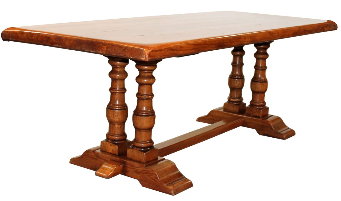 French trestle table in oak (1 of 7)