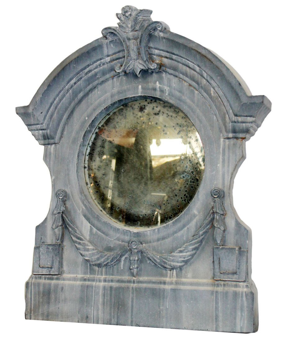 French oeil de boeuf window in zinc with mirror (1 of 7)