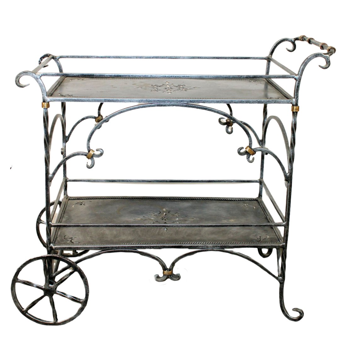Vintage iron garden rolling bar cart Aug 27, 2022 King Galleries in GA