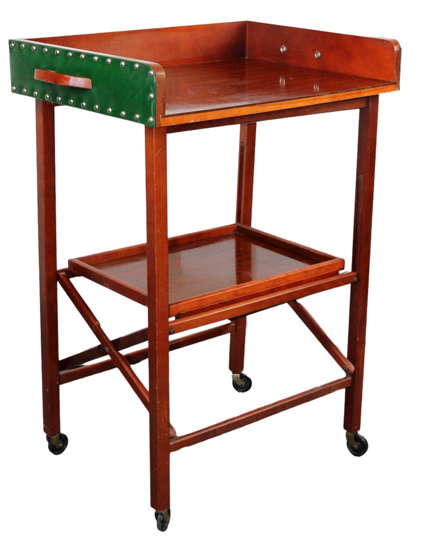 Scheibe vintage folding bar cart in mahogany (1 of 13)