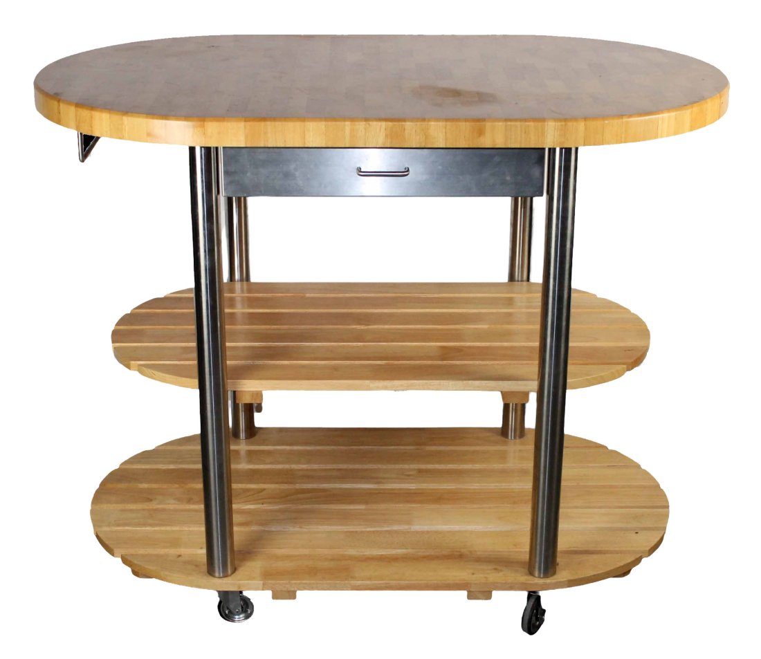 End cut maple and stainless kitchen island (1 of 7)