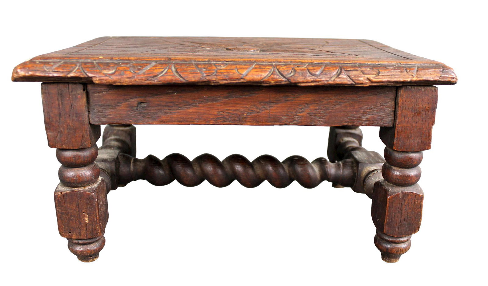 French carved oak miniature footstool (1 of 7)