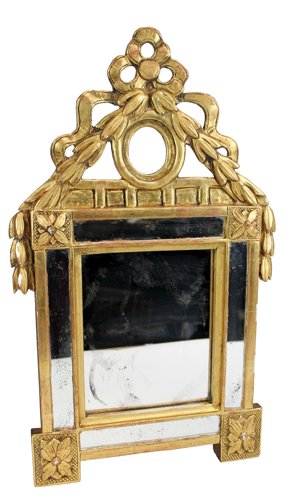 French Louis XVI style gold leaf mirror (1 of 7)