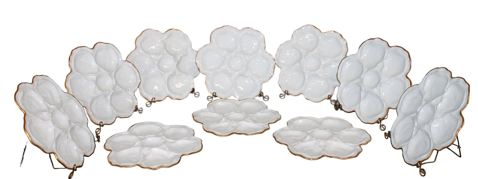 Set of 10 French Limoges oyster plates (1 of 9)