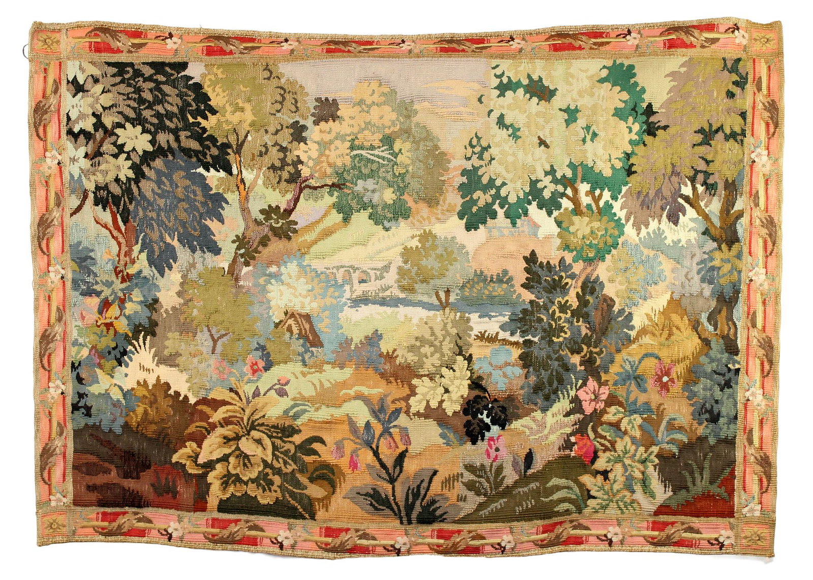 Aubusson hand woven wool tapestry "Le Cours d'Eau" (1 of 10)