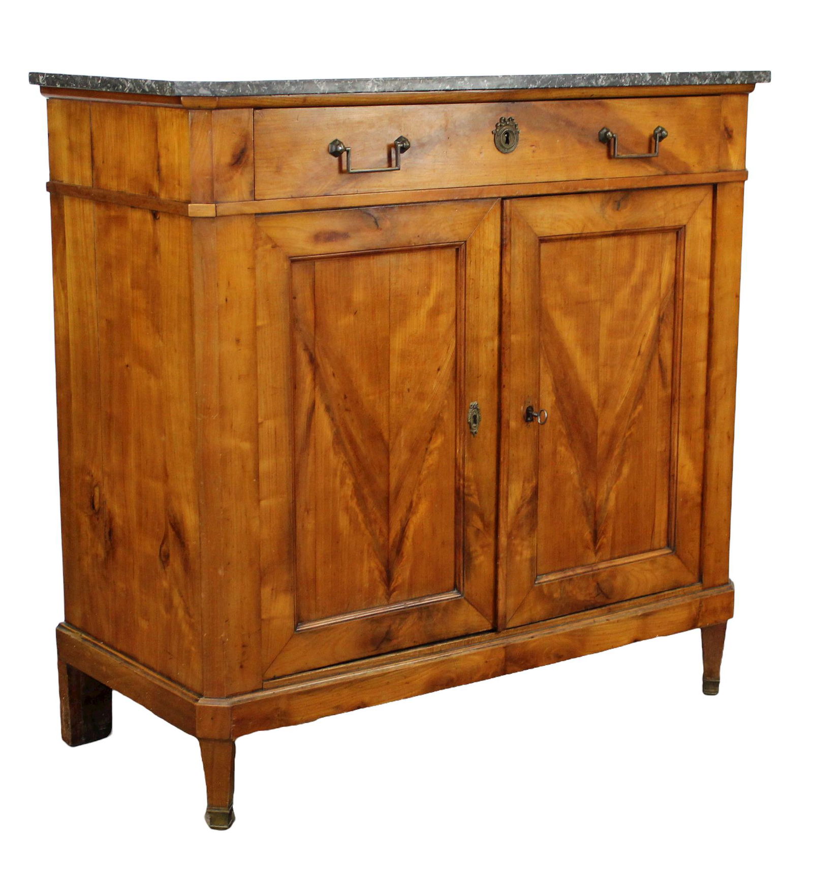 French Directoire 2 door cabinet with marble top (1 of 10)