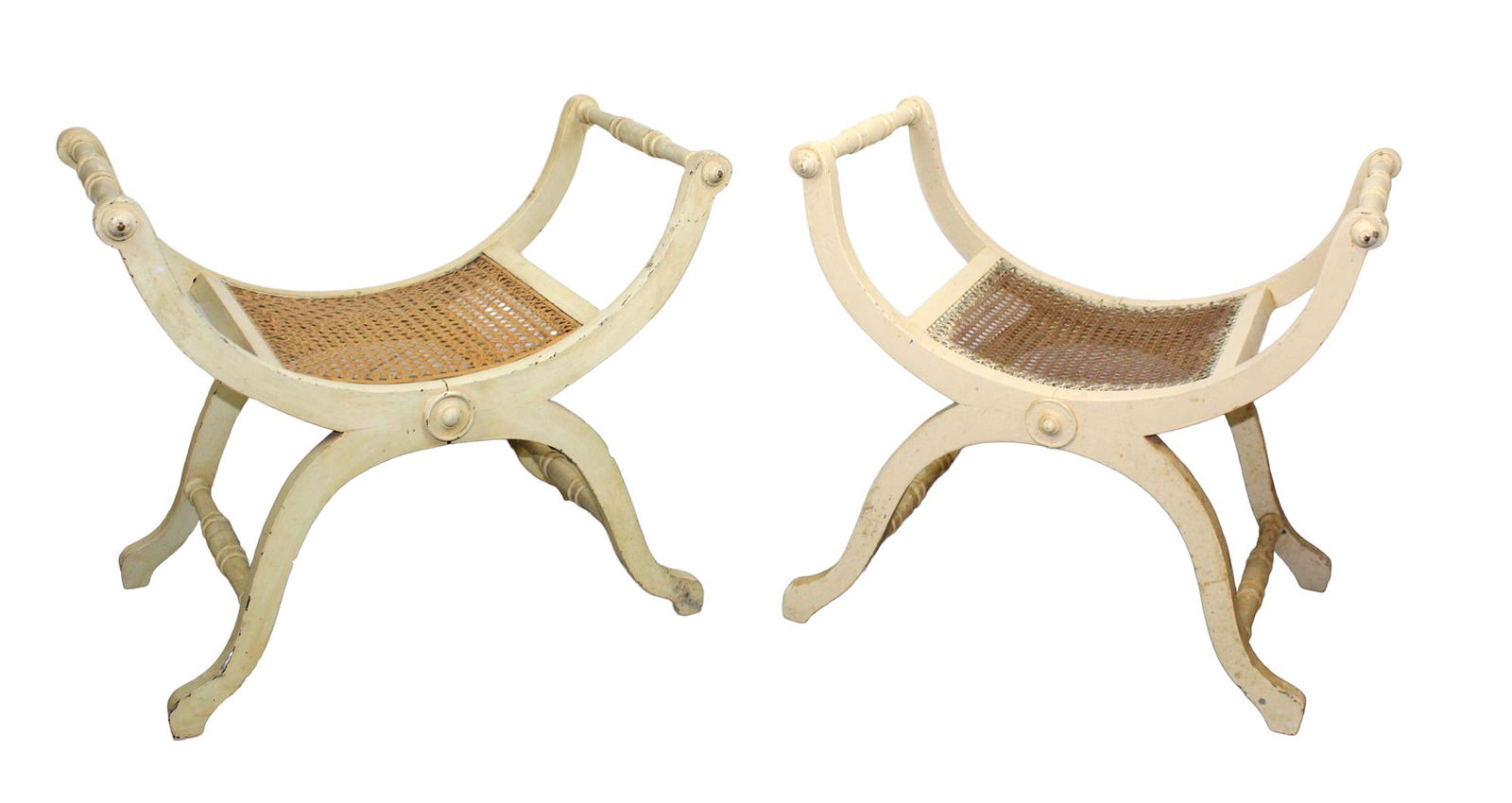 Companion pair of French curule benches (1 of 9)