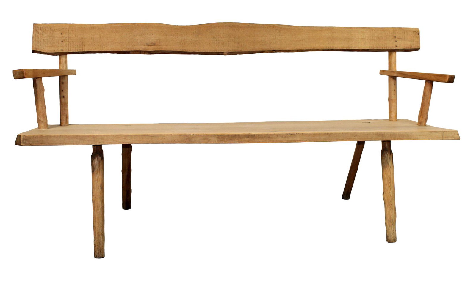 French Brutalist naturalistic hall bench (1 of 7)