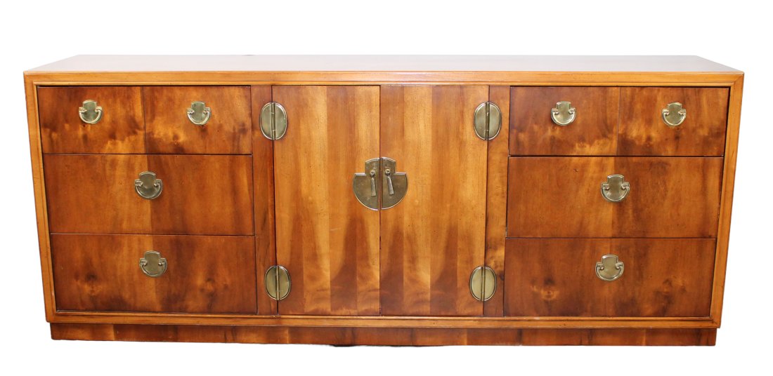 Mid Century Lane campaign stye dresser or sideboard with brass hardware: Mid Century Lane campaign dresser or sideboard with brass hardware. Mid 20th century. 29 1/2"h x 72"l x 18"d