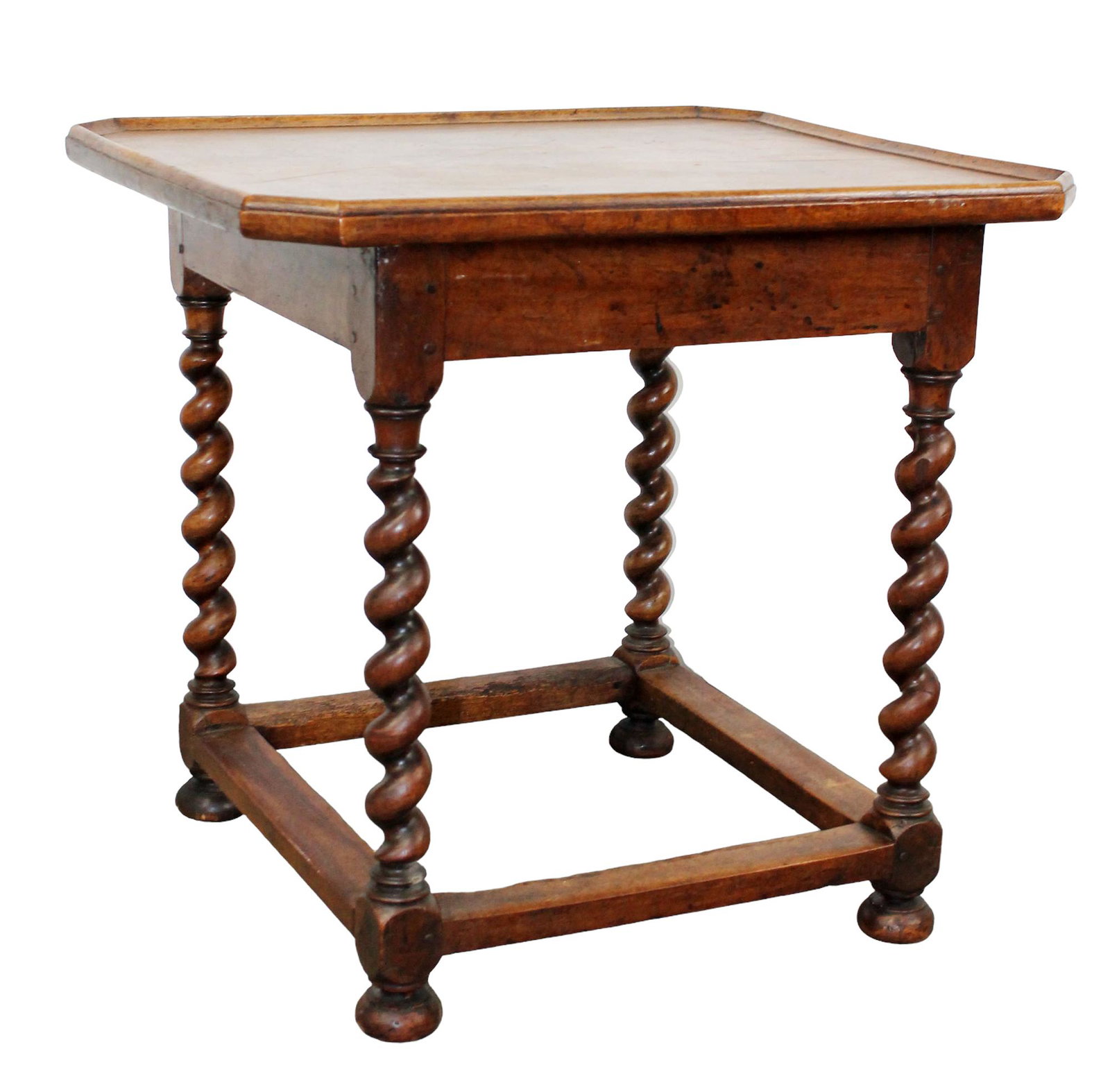 French walnut side table on barley twist legs (1 of 9)