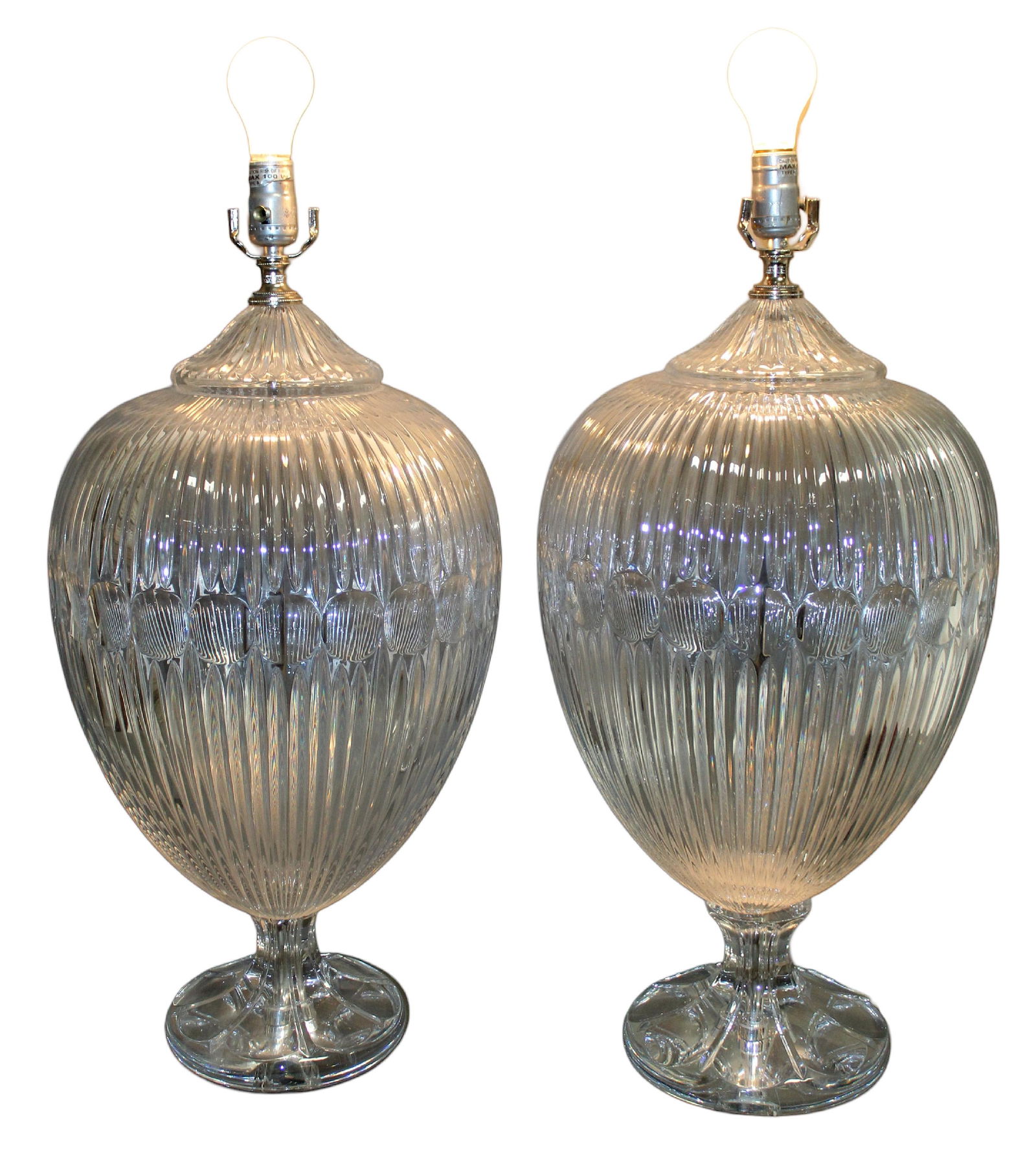 Pair of large Italian crystal lamps (1 of 13)