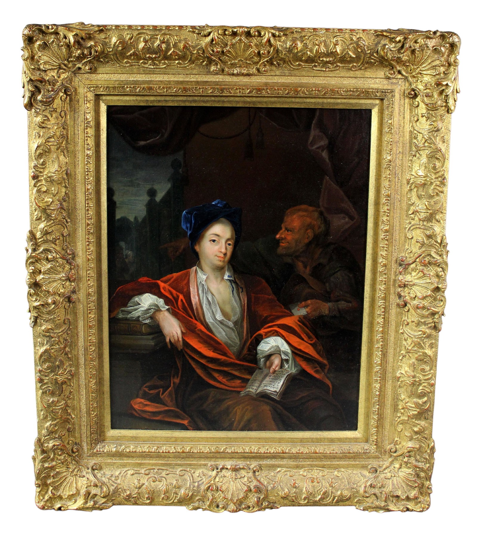 Antique oil on canvas painting portrait (1 of 14)