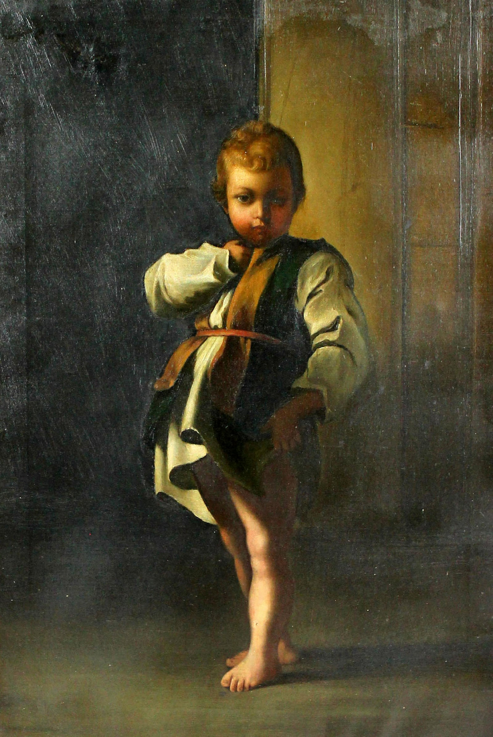 Antique Oil on canvas depicting young child (1 of 7)