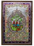 Large stained and jeweled glass window with parrots