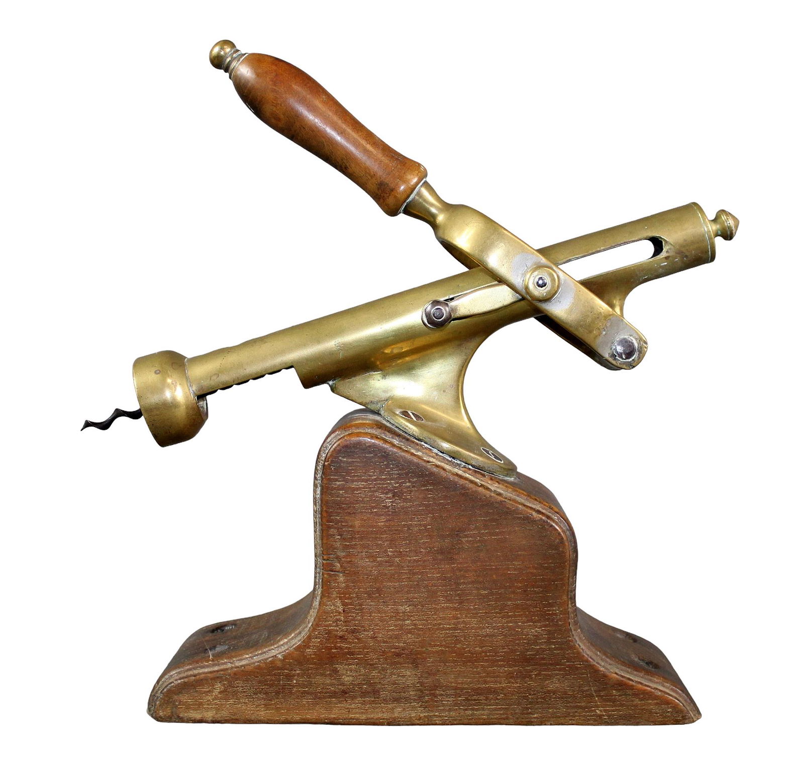 French bronze corkscrew mounted on board (1 of 8)